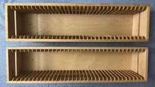 Pair (2) IKEA BOALT (866.728.09) CD/DVD Rack - 35 Slots 23"x6"x5" Bare Wood