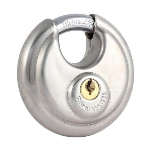 Round discus shackle padlock - round,