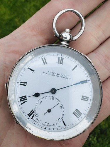 Sterling silver pocket watch - sterling,