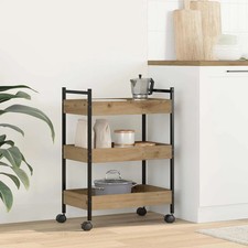 WALPLUS Kitchen Trolley Artisan Oak 50x30x70cm Engineered Wood