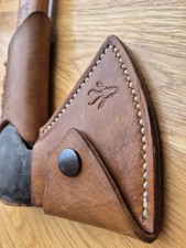 Matched leather sheath & overstrike protectors for Gransfors Bruk wildlife