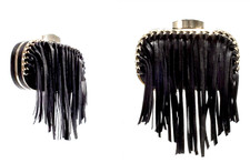 ZARA BLACK FAUX LEATHER TASSEL