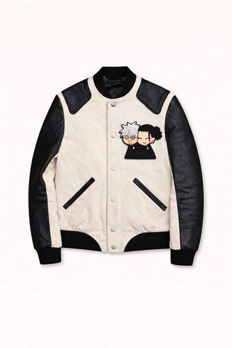 Anime embroidered varsity - embroidered,
