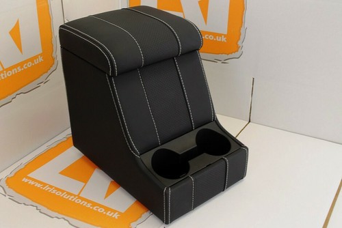 Perforated black leather white - leather,