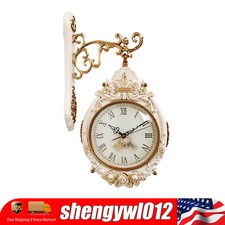 Double-Sided Wall Mounted Clock Accurate Pointer Clock Vintage Hanging Clock NEW