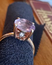 Vtg Purple Rose Amethyst Ring