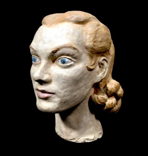 Vintage plaster bust sculpture - plaster,