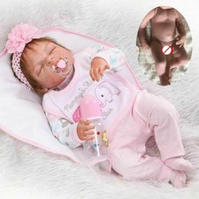 22" Real Lifelike Reborn Baby Dolls Full Body Vinyl Silicone Newborn Girl Doll