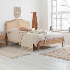 Rattan Oak Bed, Birlea Leonie Oak Rattan Wooden Bed Frame Superking 6FT