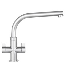 Franke Kitchen Tap Mono Mixer Brushed Steel Double Lever Swivel Spout Faucet