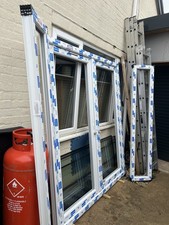 French Doors with Side Lights White UPVC