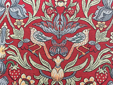 Daisy Morris Tapestry  RED Cotton 140cm wide Curtain/Upholstery Fabric
