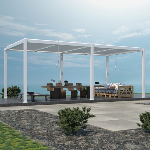 White veranda pergola carport - white,