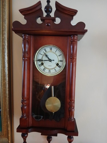 Mahogany wall clock with - mahogany,