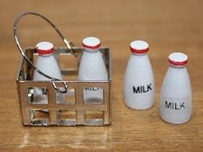 Crate with Four Milk Bottles