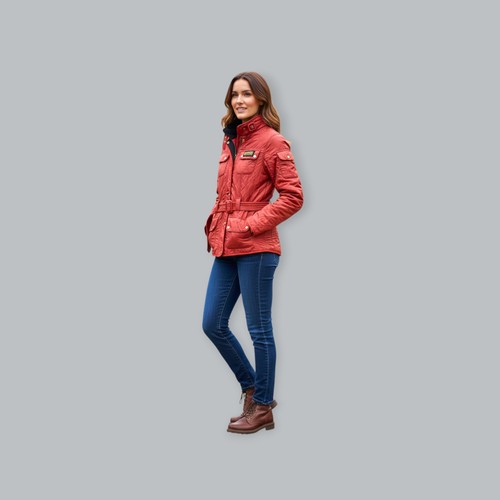 Barbour red quilted jacket - red,