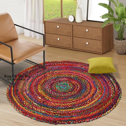 Round rug cotton - carpet, living