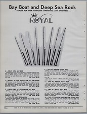 1955  Royal Bay Boat & Deep Sea Fishing Rods Print Ad Flyer