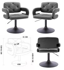 set 2  Black Beauty Spa Salon Gas Lift Hairdressing Salon Chairs Faux Leather