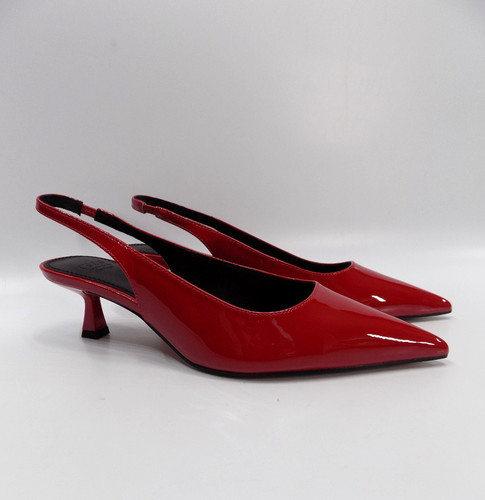 Red kitten heel shoes wide - kitten,