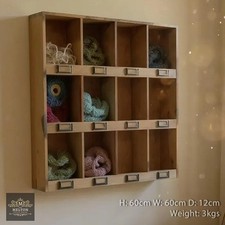Pigeon Hole Cabinet Wall Storage Shelf Vintage Industrial Rustic Wooden Unit