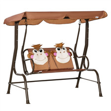 Toddler Swing Set Coffee Metal