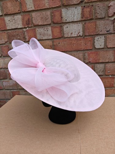 Baby pink large fascinator - pink,
