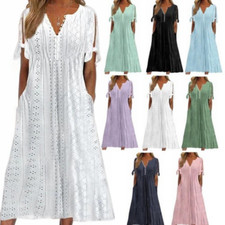 Ladies V Neck Long Dresses