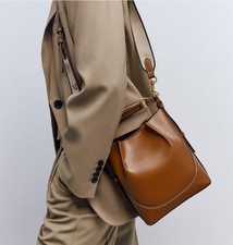 Zara Canvas Bucket Bag Women