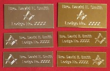 PERSONALISED ENGRAVED MASONIC REGALIA CASE NAME PLATE,  PLAQUE, LABEL