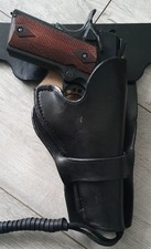 Colt M1911a1 Airsoft Belt Rig Holster Black  Buscadero Style