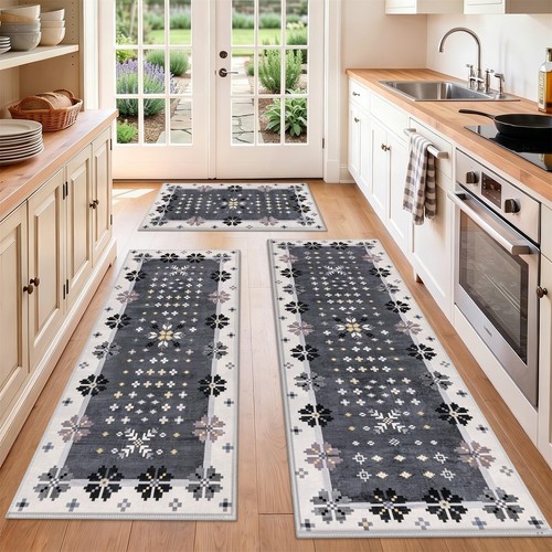 Hebe boho kitchen rugs - boho, set