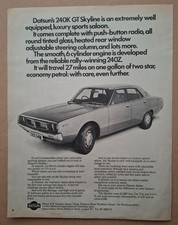 Datsun 240K GT Skyline Original UK Press Advert 1974