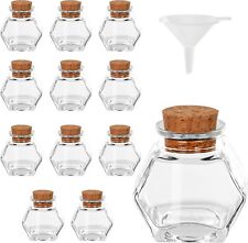 Hexagonal Glass Jars Mini Mason 12 Pack Air Tight Storage Jars Jam/Spice Jars