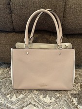 Kate Spade Leila Triple Compartment Purse Crossbody Leather Bag Two Tone Ivory