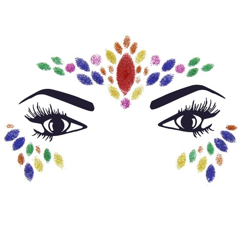 Rainbow glitter crystal - glitter, face