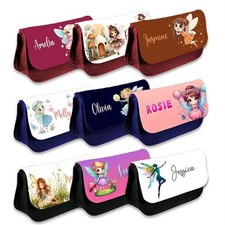 Personalised Pencil Case Fairy Design Girls Boys Stationary Kids School Bag 38