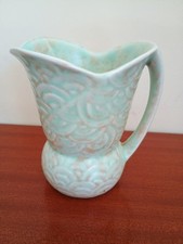 Vintage Art Deco Shorter & Son Pottery Green  Jug Milk Cream England Stoke Kitch