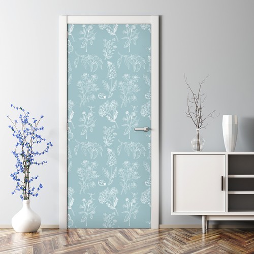 Floral white contour removable
