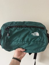 North Face Vintage 90s Chest Cross Lumbar Waist Hip Zip Bum Bag Hiking Green 