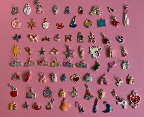 Tibetan silver enamel charms - silver,