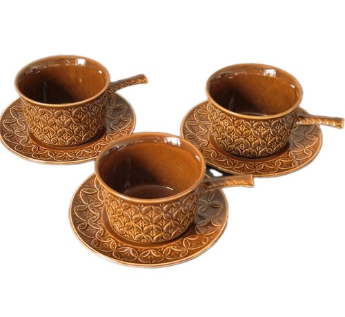 Mid century soup - bowls, saucers