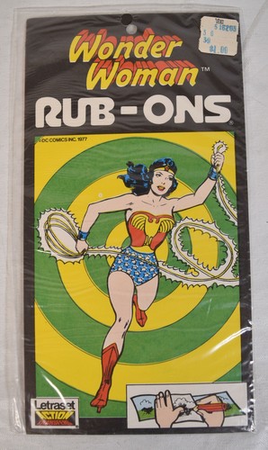 Wonder woman rub ons - woman, letraset