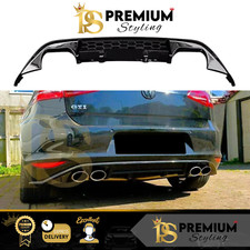 VW Golf MK7 GTI (QUAD TIPS) Rear Diffuser Valance Spoiler Lip Splitter Body Kit