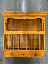 Vintage Pine Plate Rack / Wall