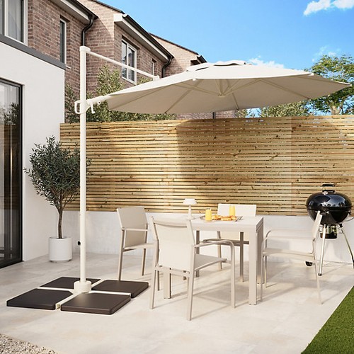 Beige overhanging parasol - 3m,