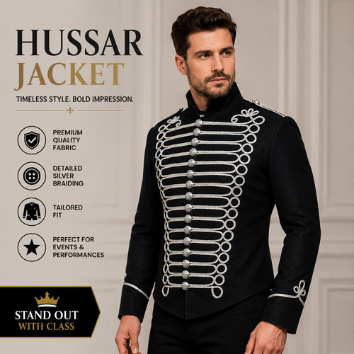 Hussar jacket mens steampunk - jacket,