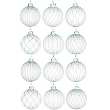 8cm glass baubles - glass,