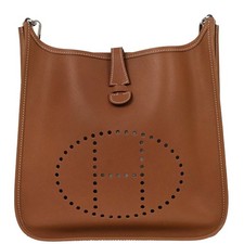 Hermes Cognac Epson Evelyne 2 PM Shoulder Bag □I 144720