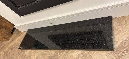 Black granite fireplace - black,